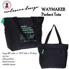 WAYMAKER Exclusive Design Large Black Perfect Tote-free Ship/my God/spiritual Gift/inspirational/promise Keeper/group Discount/senior Gift - Etsy
