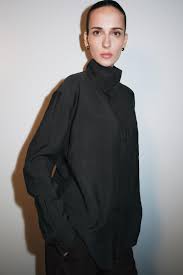ZW COLLECTION OVERSIZED FLOWY SHIRT - Anthracite grey | ZARA United States