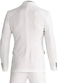 HBDesign 2 Piece 2 Button Shawl Collar Classic Mens Suits Ivory White (Jacket+Pants) at Amazon Men's Clothing store