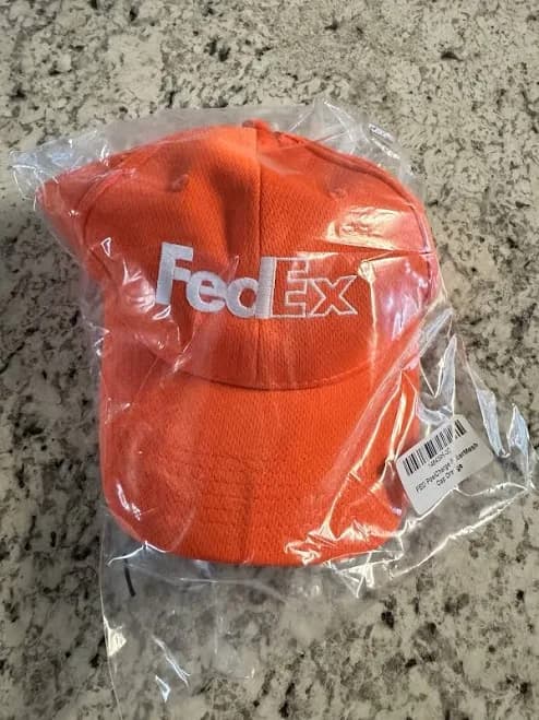 FedEx Mesh Orange Sports Hat Adjustable Back
