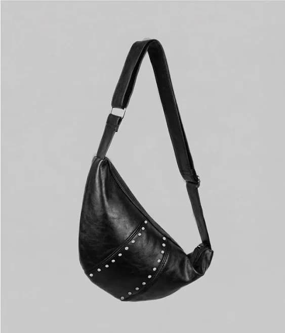 Modern Studded Leather Crossbody Bag