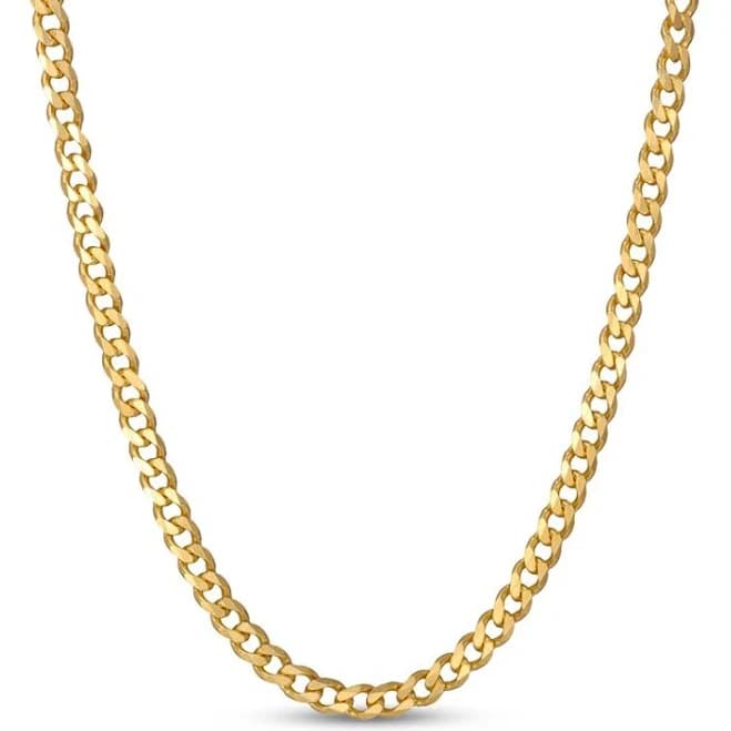 20" Diamond-Cut Curb Chain Necklace in 24K Yellow Gold Vermeil Sterling Silver