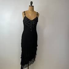 Sue Wong | Dresses | Sue Wong Dress Women 8 Midi Silk Floral Asymmetric Layer Bead Gown Party Core No | Poshmark