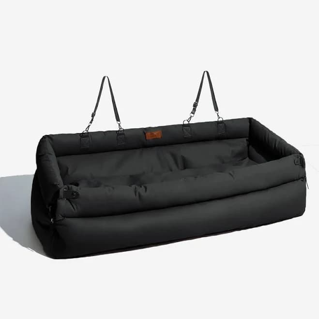 Funnyfuzzy Deluxe Faux Leather Dog Car Seat Booster Bed