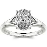 Jeulia Moissanite Oval Cut Solitaire Ring Gold Moissanite Rings