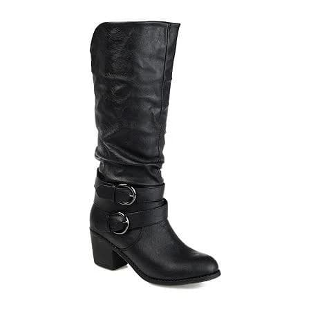 Journee Collection Women's Late Riding Boots | Black | Regular 9 1/2 | Boots Slouch Boots