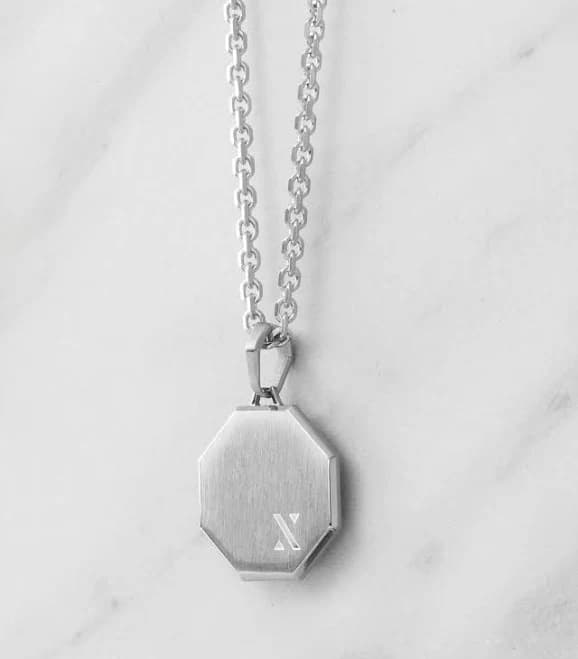 JAXXON Men's Cuban Link Silver Pendant Necklace