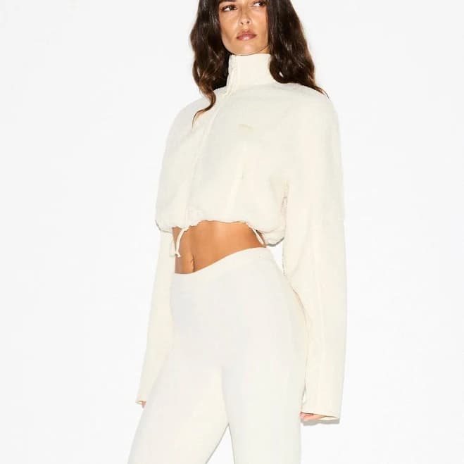 Skims Women's Teddy Funnel Neck Cropped Jacket