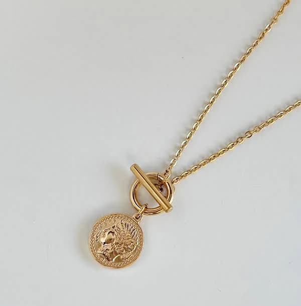 Maya Gold Medallion Necklace