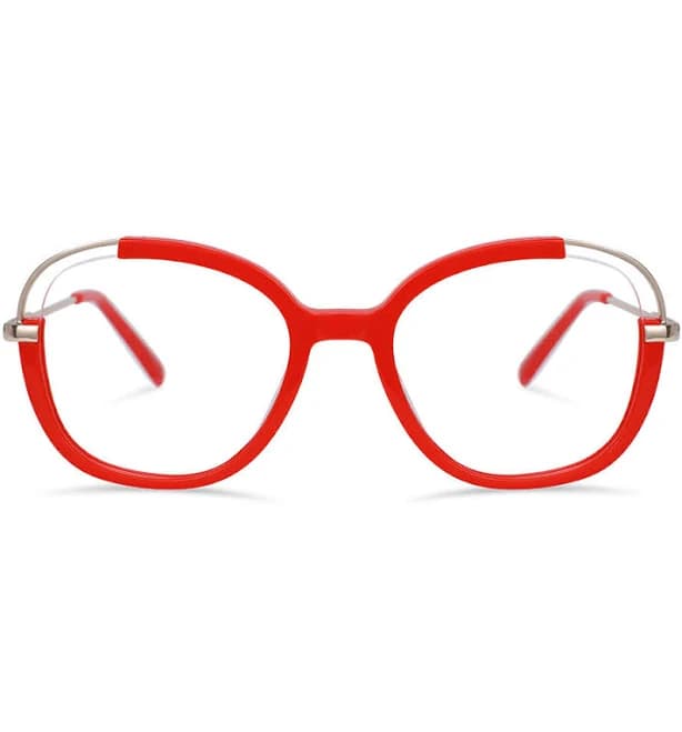 Simona Red Cat Eye Glasses