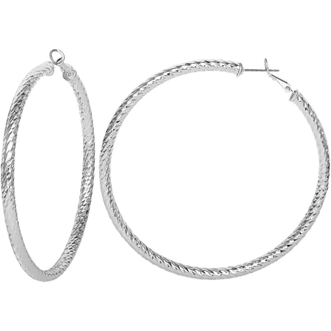 Jessica Simpson Metal Textured Hoop Earring