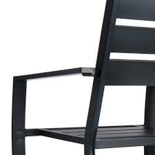 Crosby St. Grammercy Stackable Steel Slat Patio Chair, Black | At Home