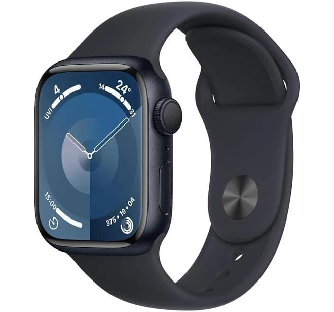 Apple Series 9 41mm Wi-Fi Aluminum Case with Black Sport Band - Premium Preowned