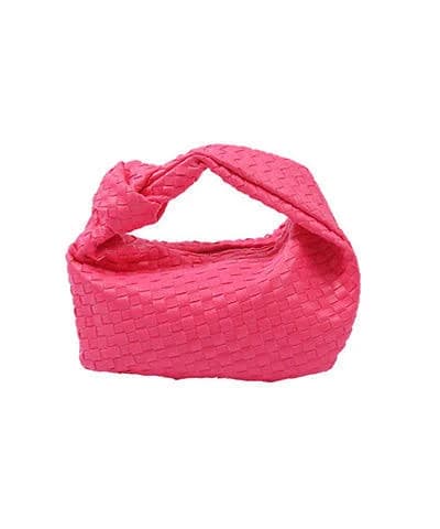 Knotted Handle Woven Leather Bag