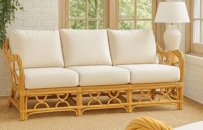 New Twist Rattan Collection: New Twist Rattan Sofa - Wicker Paradise