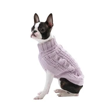 Purple Warm Hand Knit Dog Sweater