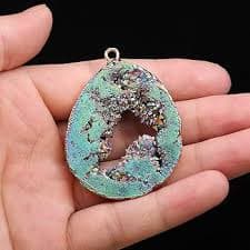Amazon.com: LHJ 5Pcs Natural Stone Pendants Mixed Druzy Agate Necklace Pendant Charms Golden Plated for Jewelry Making Necklace Bracelet : Arts, Crafts & Sewing