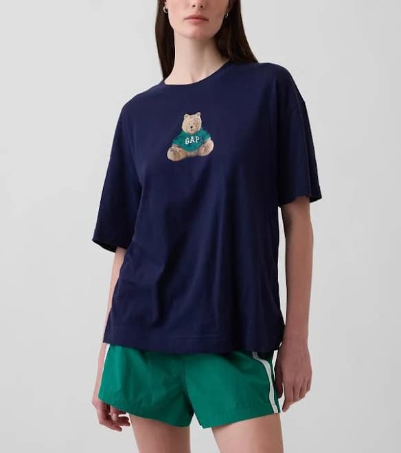Gap Women's Oversized Brannan Bear Logo T-Shirt