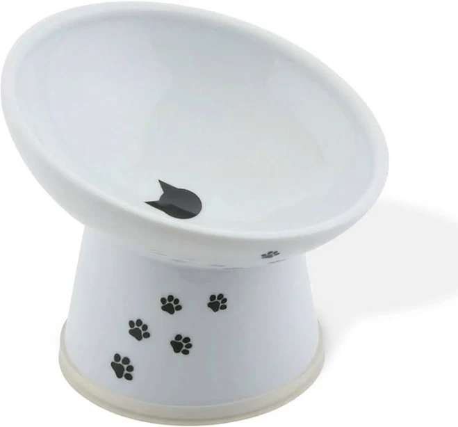 Necoichi Tilted Elevated Raised Cat Food Bowl