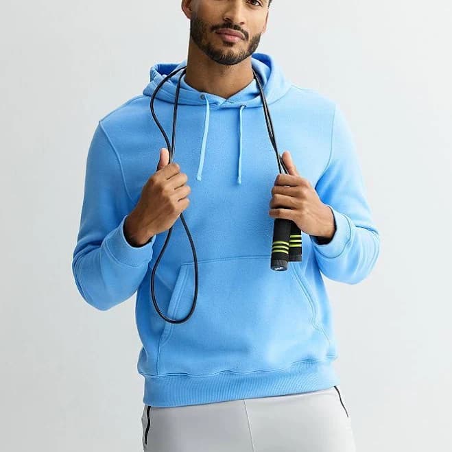 Men's Tek Gear Ultra Soft Fleece Hoodie, Size: Medium, Light Blue