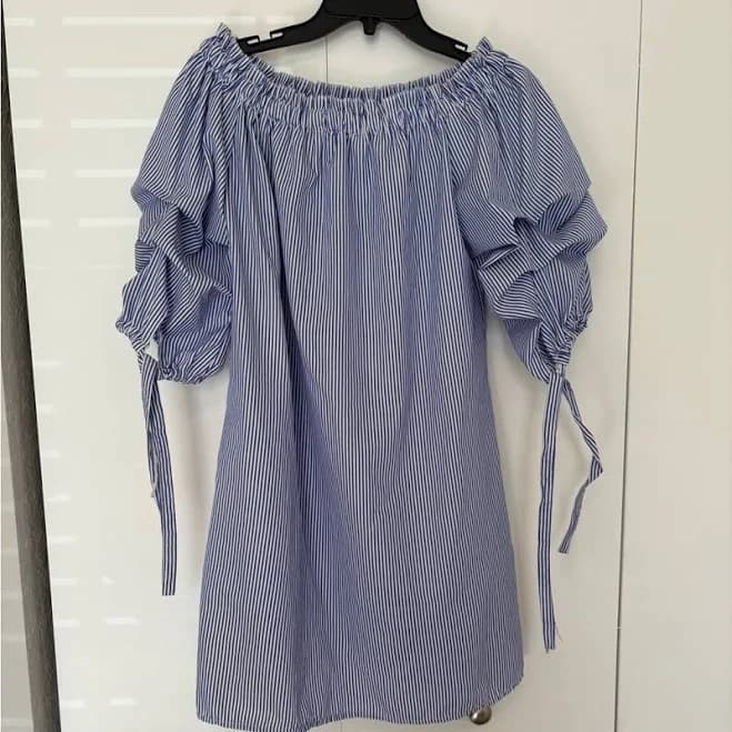 Amazon Dresses | Striped Mini Dress | Color: Blue/White | Size: S | Cmariemullx's Closet