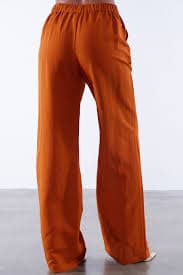 Evelyn Linen Wide Leg Pant - Rust | Fashion Nova