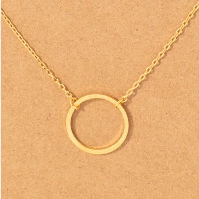 Gold Circle Pendant Necklace