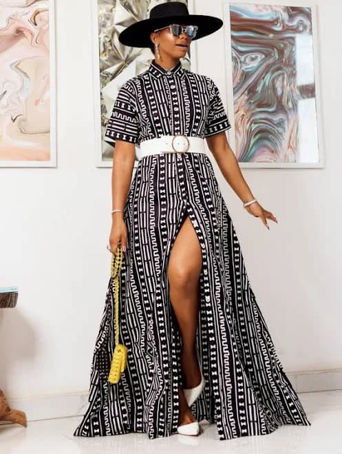 Nwadi African Print Kaftan Maxi Dress