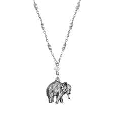 1928 Jewelry Women'S Pewter Elephant Drop Chain 16 Inch Necklace, Silver, One Size - Walmart.com