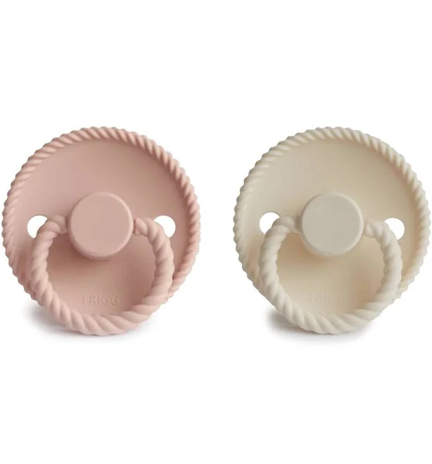 FRIGG Rope Natural Silicone Baby Pacifier (Blush/Cream)