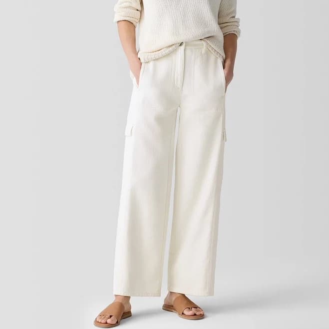 Eileen Fisher Women's Petite Wide Cargo Pant