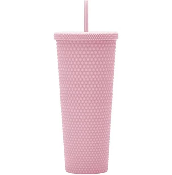 Shein Studded Tumbler with Lid and Straw