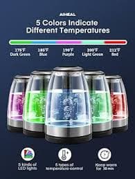 Amazon.com: Electric Kettle, Aiheal Glass Kettle Temperature Control With 5 Colors LED Lights Variable, Keep Warm, Fast Boiling Electric Kettle, Stainless Steel Inner Lid & Bottom, 1.7L: Home & Kitchen