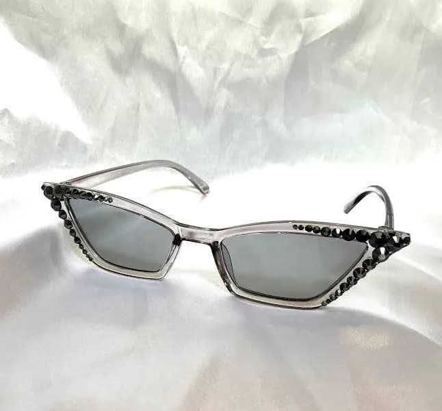 Vintage Cat Eye Crystal Embellished Sunglasses