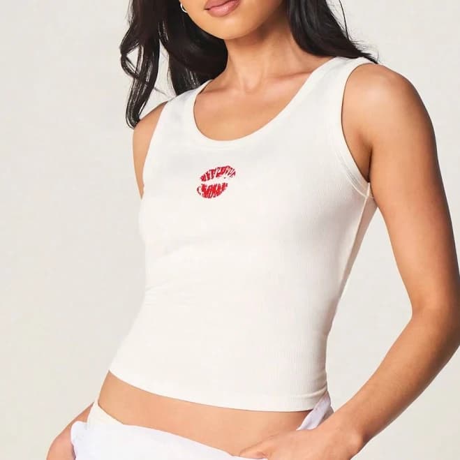 Missguided Ribbed Scoop Neck Tank Top