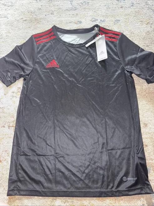Adidas Youth Black And Red Aeroready Jersey 13-14y Size L