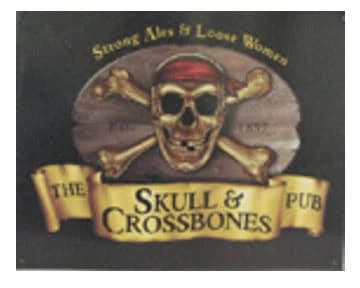 Skull and Crossbones Pub Metal Sign