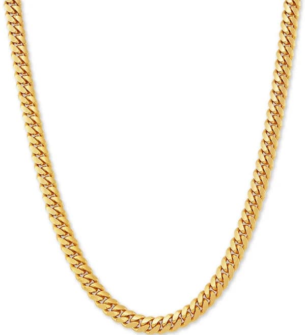 Macy's Men's Cuban Link Chain Necklace in 18k Gold-Plated Sterling