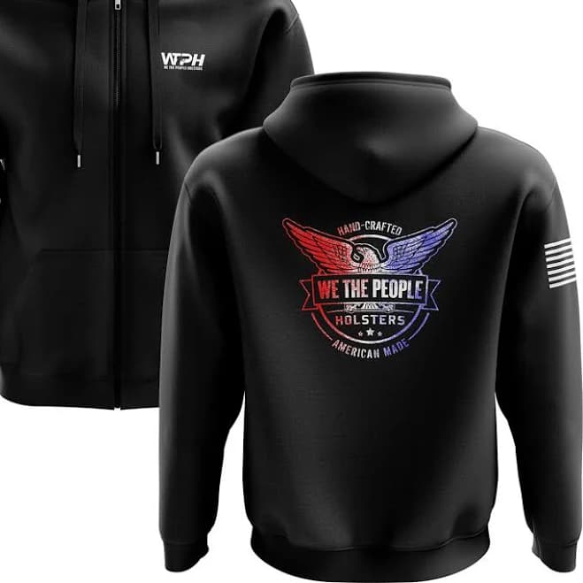 We The People Distressed Flag Logo Zip Up Hoodie