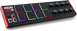 LPD8 - USB MIDI Controller with 8 Responsive RGB MPC Drum Pads for Mac and PC, 8 Assignable Knobs and Music Production Software