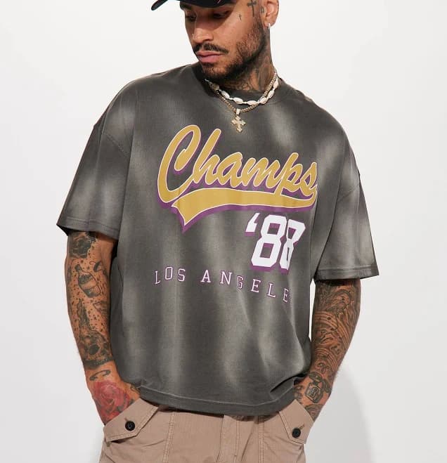 Fashion Nova Men's Eighty Eight Champs Oversized Tee Shirt