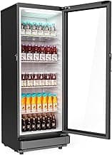 ROVSUN 7.1 Cu.Ft Commercial Refrigerator Display Refrigerator ETL NSF Certified, Slim Commercial Beverage Cooler Glass Door Merchandiser Drink Fridge w/Adjustable Shelves LED Light for Bar Restaurant