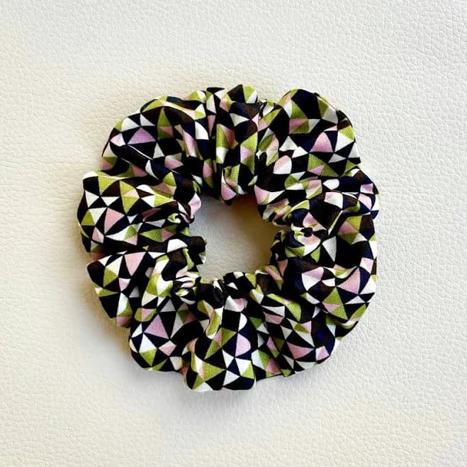 Geometric Cotton Scrunchie