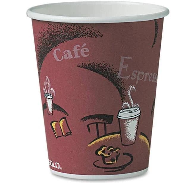 Solo Paper Hot Drink Cups in Bistro Design