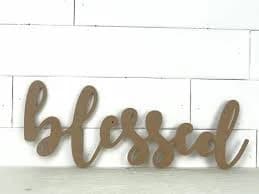 Wood blessed word, Hand Written Script