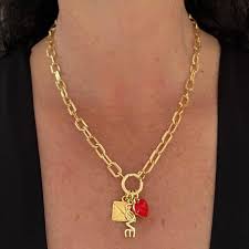 Charm Necklace, Gold Charm Necklace, Multi Charm Necklace - Etsy Israel