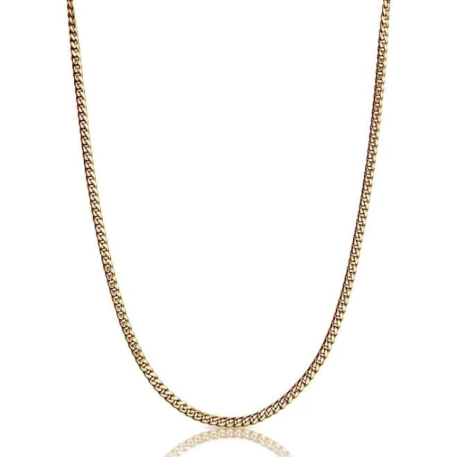 Elite Athletic Gear 14K Gold Plated Stainless Steel Waterproof Cuban Link Chain Necklace