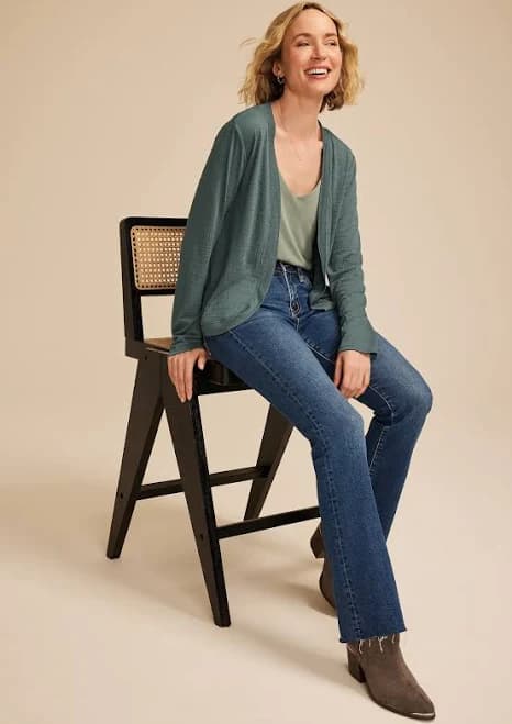 maurices Women's Textured Curved Hem Cardigan