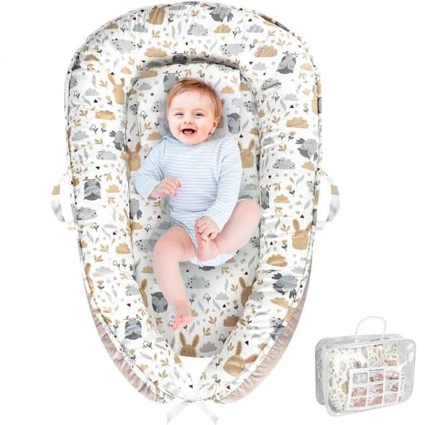 Portable Newborn Baby Lounger Nest Pod Crib COT Bed Sleeping Bassinet Cotton AU
