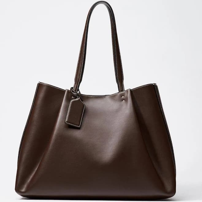 Zara Women's Pinch Pleat Tote Bag